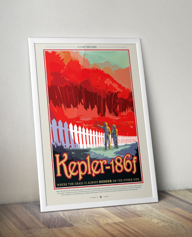 Retro Space Travel Posters - Kepler 186f