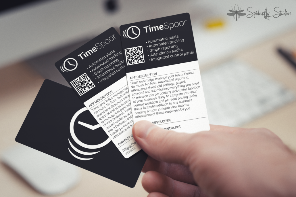 TimeSpoor App Promo Card - Spiderfly Studios
