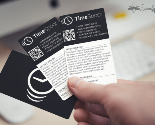 TimeSpoor App Promo Card - Spiderfly Studios