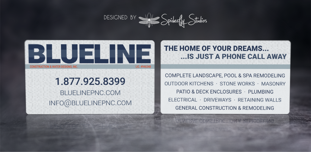 Blue Line Pools Business Card - Spiderfly Studios