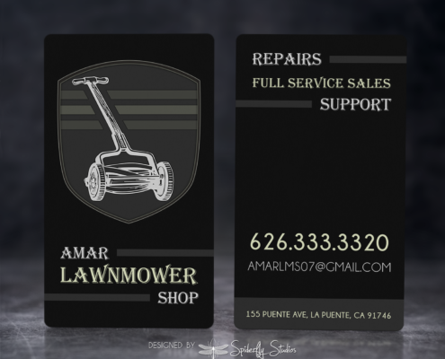 Amar Lawnmower Shop - Business Cards - Spiderfly Studios