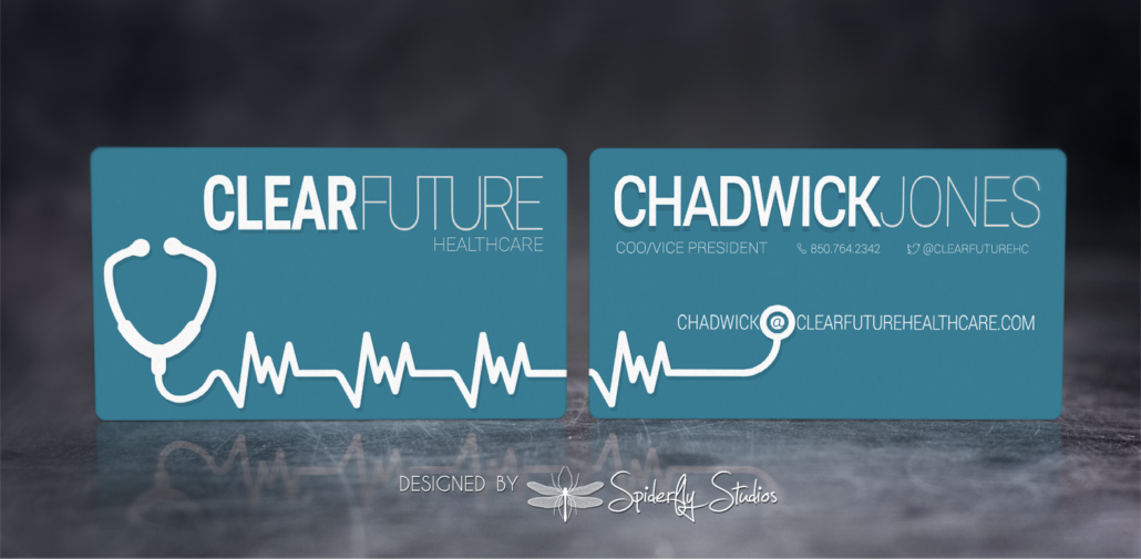 Clear Future Healthcare Business Cards - Spiderfly Studios