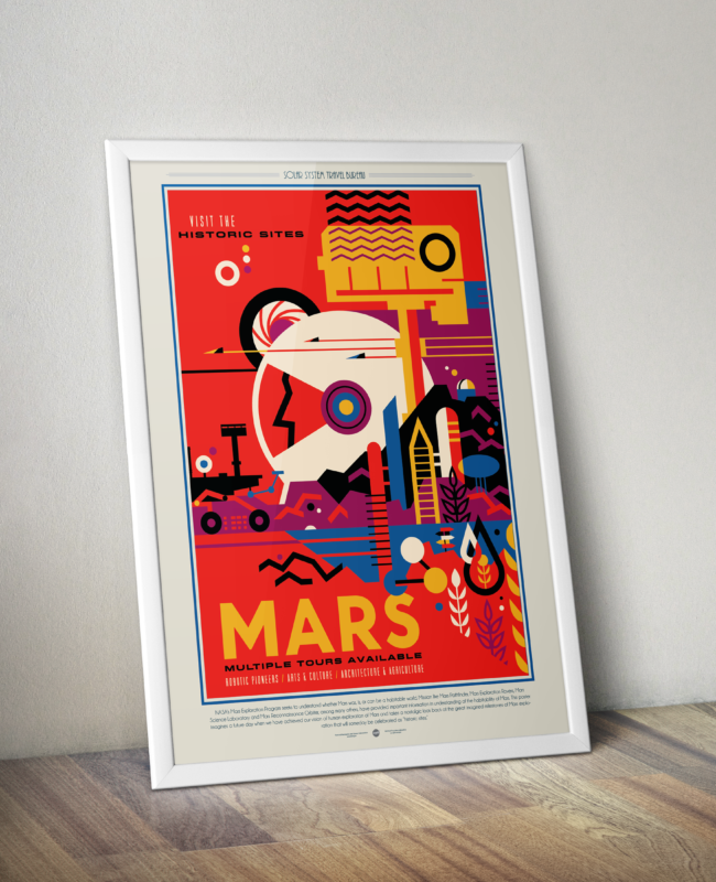 Retro Space Travel Posters - Mars