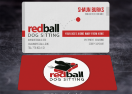 Red Ball Dog Sitting Business Cards - Spiderfly Studios