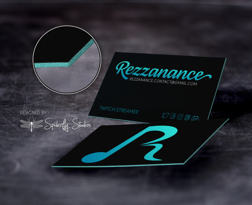 Rezzanance Business Cards v2 - Spiderfly Studios