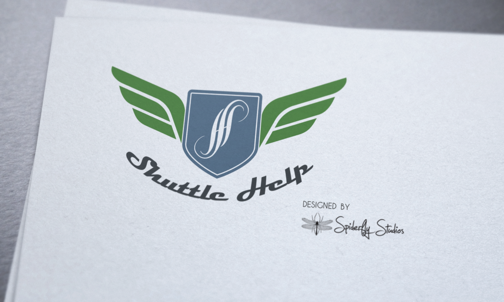 Shuttle Help Logo - Spiderfly Studios