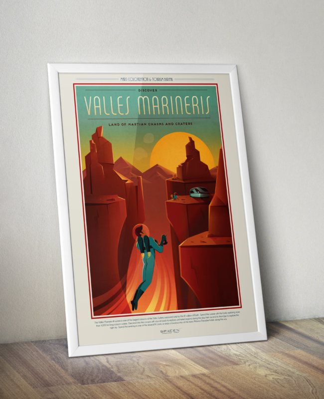 Retro Space Travel Posters - Valles Marineris