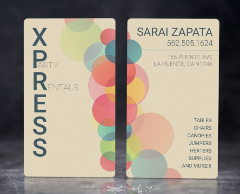 Xpress Party Rentals Business Cards - Spiderfly Studios